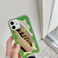 mirror letter lucky phone case for iphone 12 mini 11 pro max xs xr 7 8 plus x shockproof creative design tpu soft back cover