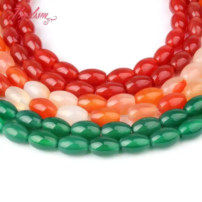 Бусины из натурального агата гладкие овальные бусины 8 х12 мм незакрепленные для