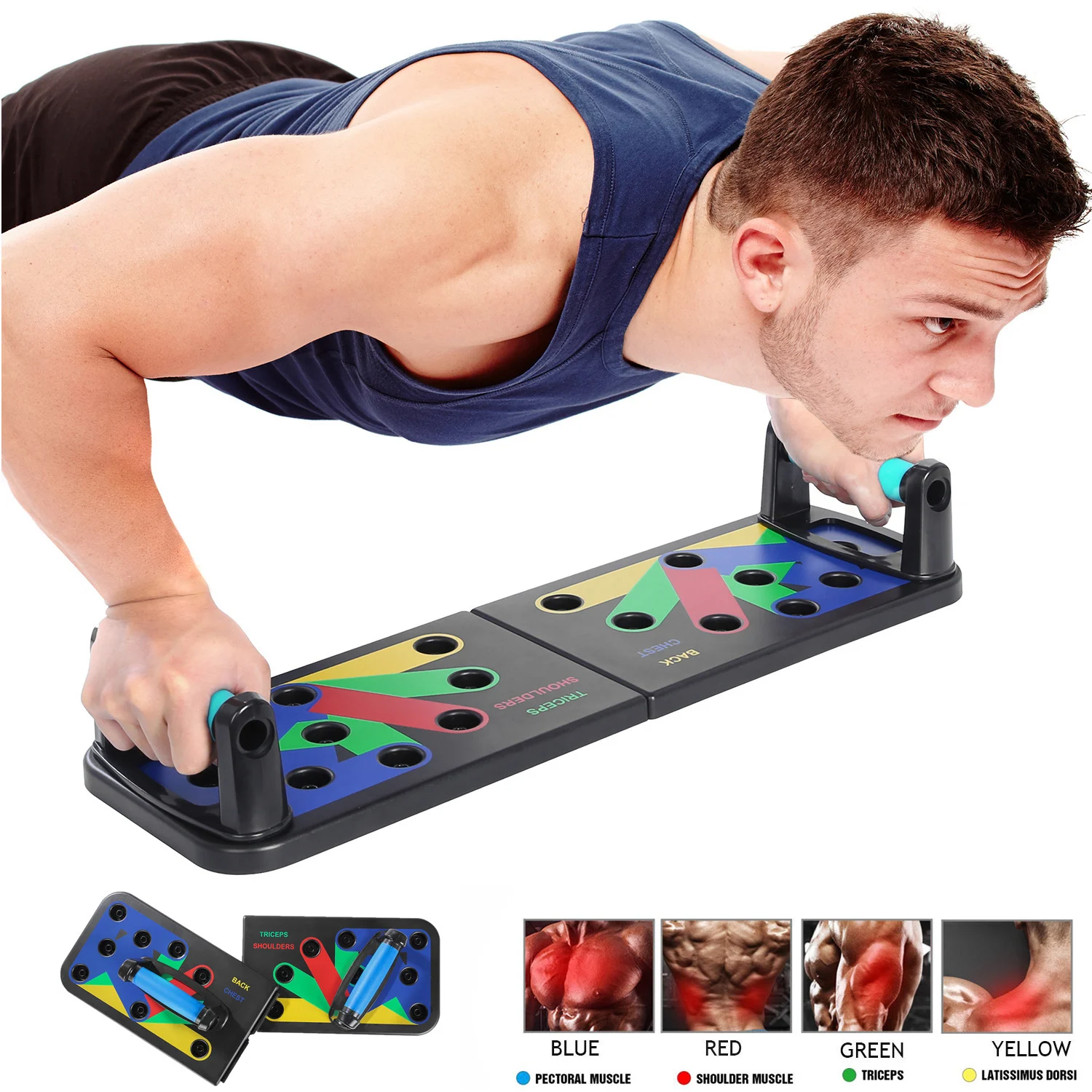 

Push Ups Rack Board 9 way Comprehensive Fitness Exercise Workout Body Building Training Gym Push-up Stands board JH02