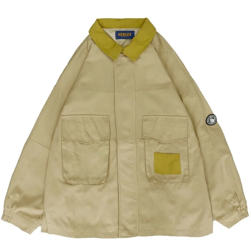 

IEFB Men's 2021 New Oversized Coat Spring And Autumn Chic Japanese Harajuku Multi Pocket Lapel Trend Baseball Jacket 9Y8540