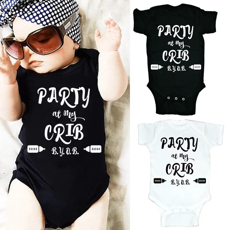 

New Born Baby Girl Boy Clothing Children Infant Rompers Baby Boy Romper Newborn Baby Clothes White Black Summer Onesies 0-24M