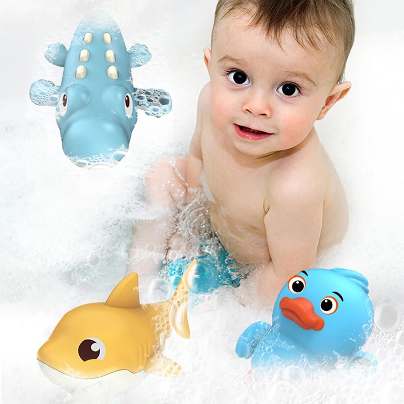 

Детские игрушки для купания, для мальчиков и девочек, с милыми животными, медведем, Акула, крокодил, заводные водные игрушки для купания, для ...