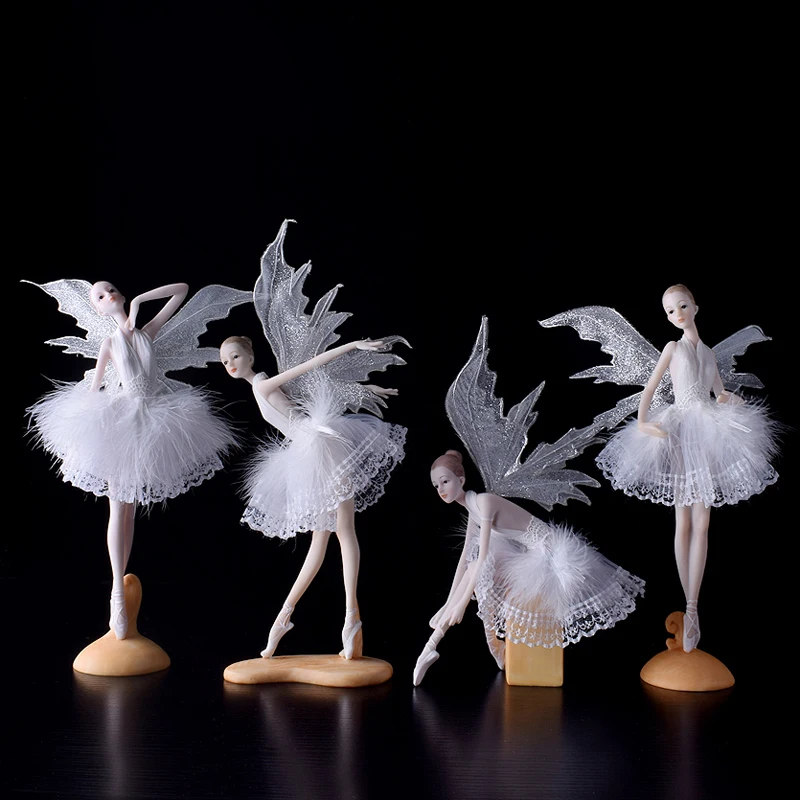 

Ballet angel dancing girl Character home decoration ornaments fairy garden miniatures Crafts resin figurines wedding gifts