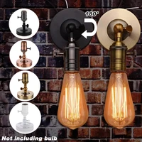 1pcs vintage lamp base 180 degree industrial wall lamp head loft cafe resturant lamp shadewithout bulb