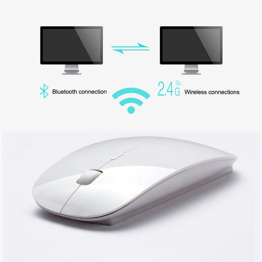 Фото Беспроводная мышь kebidumei 2 в 1 Bluetooth 5 0 + 4 ГГц 1600 DPI ультратонкая эргономичная Беспроводная мышь kebidumei 2 в 1 Bluetooth 5 0 + 4 ГГц 1600 DPI ультратонкая эргономичная