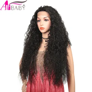 Synthetic Lace Wig 28Inch Long Kinky Curly Afro Wigs For Black Women Daily Use Natural Black Synthetic Wig Alibaby Synthetic Lace Wig 28Inch Long Kinky Curly Afro Wigs For Black Women Daily Use Natural Black Synthetic Wig Alibaby