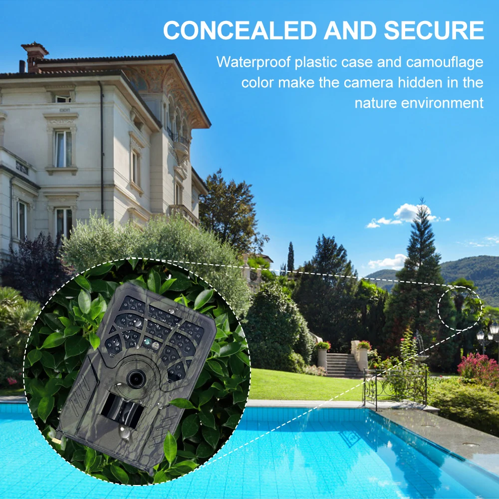 

5MP 720P Trail Camera Motion Activated Hunting Camera Outdoor Wildlife Scouting Camera 46 LEDs Night Vision IP54 Waterproof