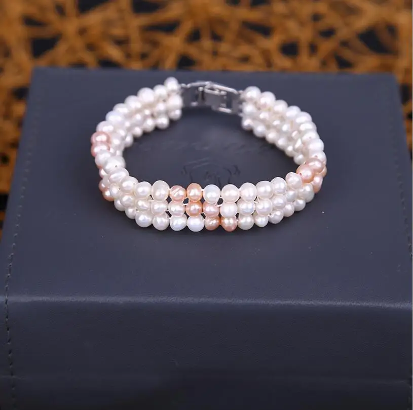 Новинка 930 + Новый Изысканный жемчужный браслет многорядный маленький 5-6 мм