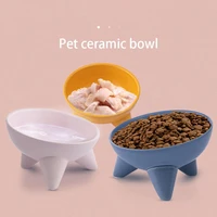 raised cat bowl ceramic feed and bowls storage of food non slip neck guard pet eating drinker bowls for small dogs supplies