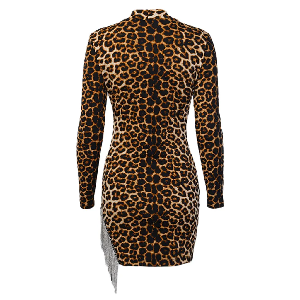 2019 женское Платье с запахом сексуальное асимметричное вечернее бахромой