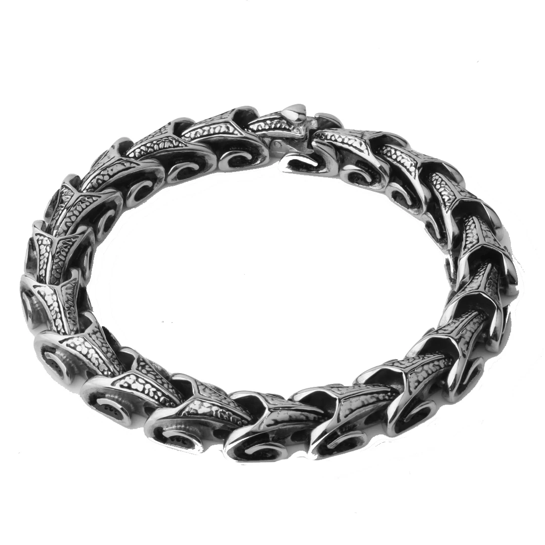 Крутые браслеты из нержавеющей стали с изображением дракона для мужчин панк Рок