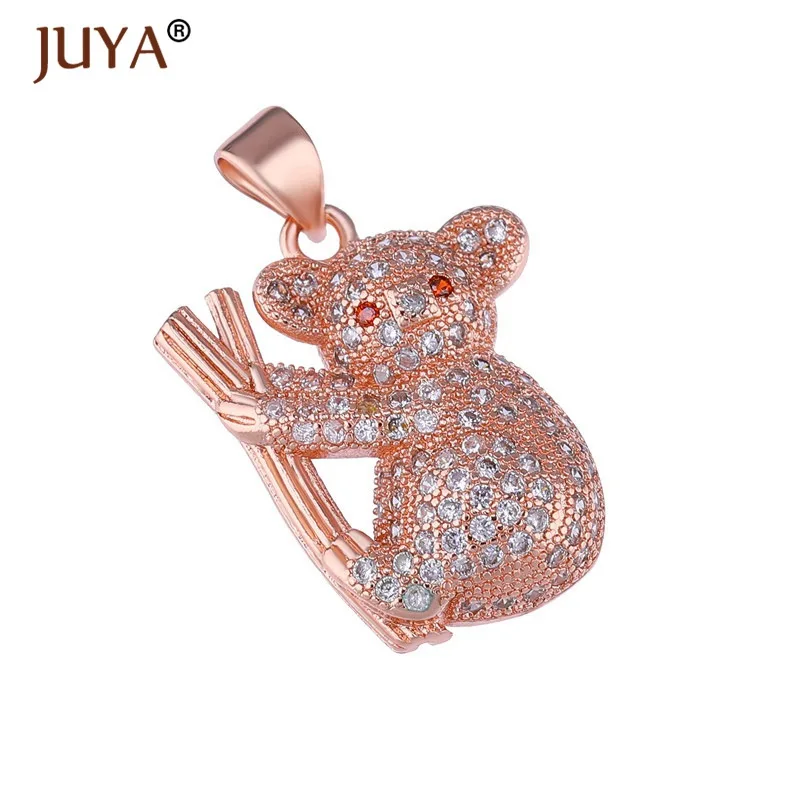rose gold Juya Горячая Мода Подвески для изготовления ювелирных изделий милая Черепаха/медведь/Слон/лиса Животные Подвески модные подвески в виде сердечка с цветком - Окраска металла: rose gold