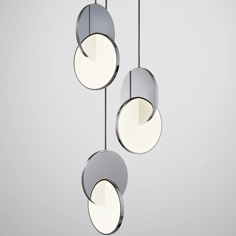 Современные подвесные светильники с железным кольцом лампа белым стеклянным