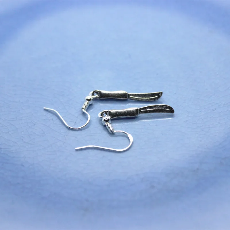 Забавный нож вилка ложка посуда гипоаллергенные серьги Женская мода креативные