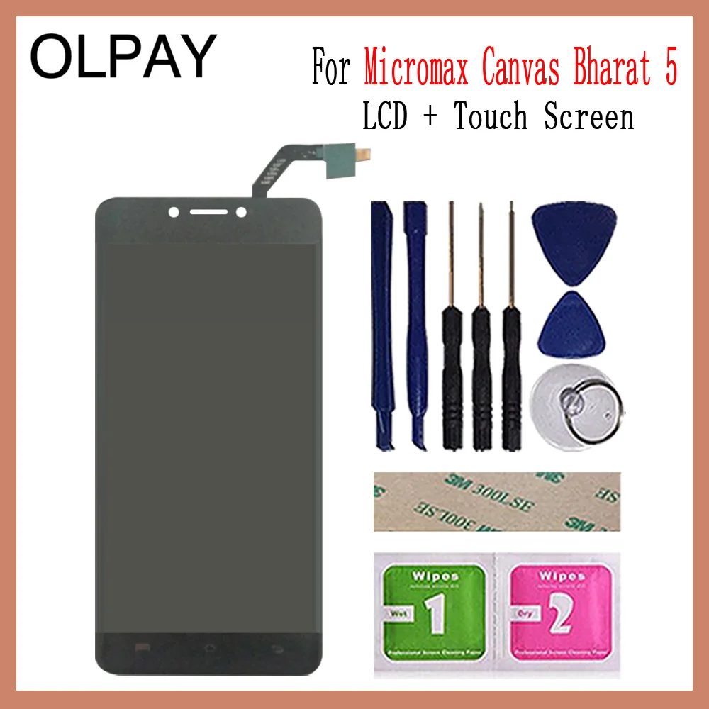 OLPAY для Micromax Canvas Bharat 5 ЖК-дисплей+ сенсорный экран дигитайзер сборка замена стекла и инструментов