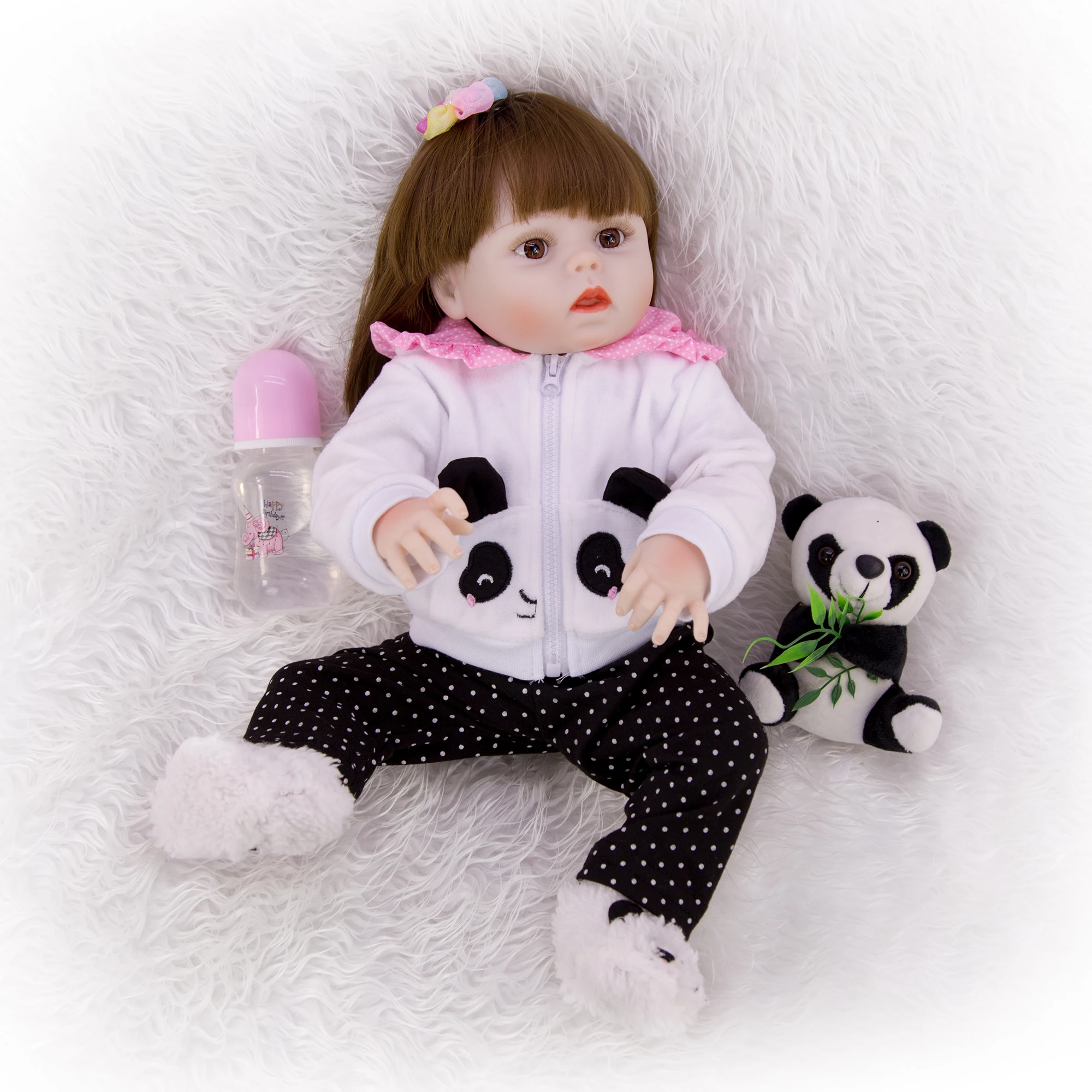 2019 Модная Кукла для новорожденных девочек панда Водонепроницаемая силиконовая