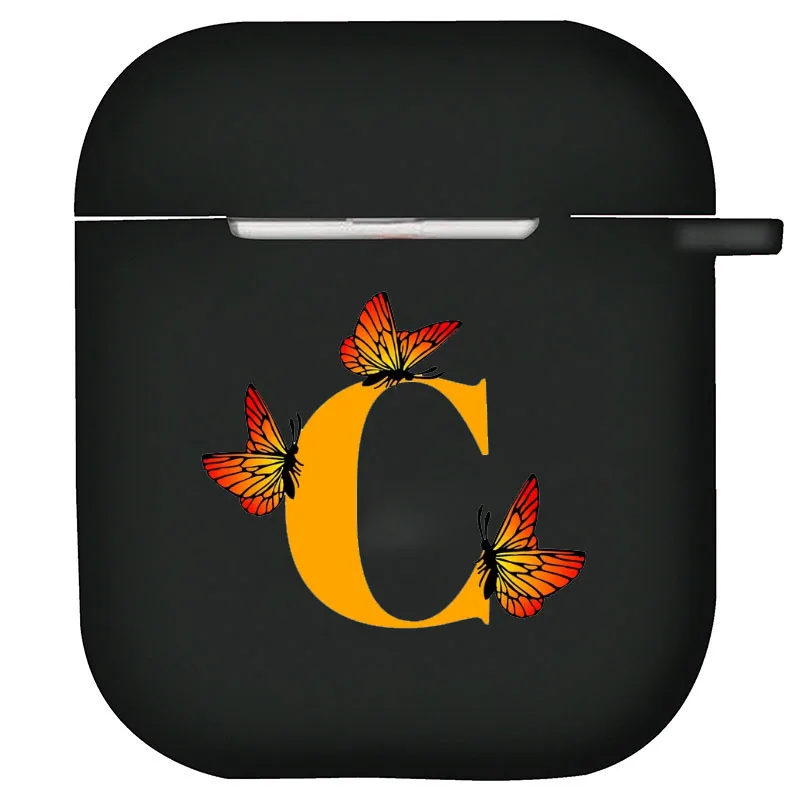Чехол Butterfly C F K Word для Apple Airpods мягкий черный матовый чехол из ТПУ наушников Airpod