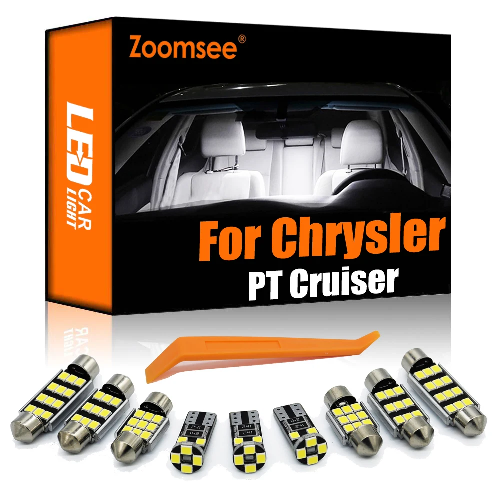 

Zoomsee 12 шт. внутренсветодиодный светодиод для Chrysler PT Cruiser 2000-2007 2008 2009 2010 Canbus автомобильный внутренний купольный комплект освещения для чтения ...