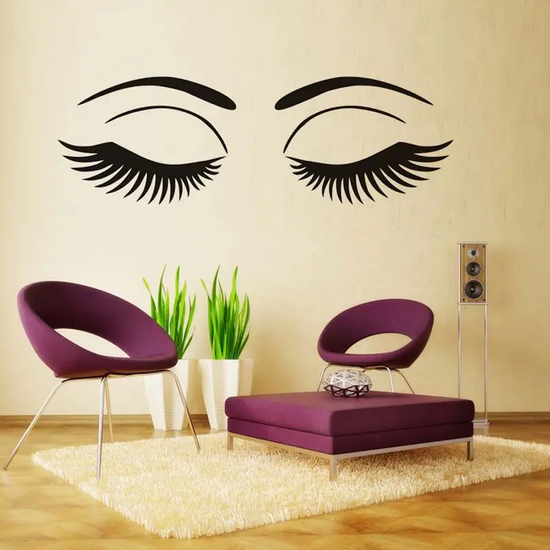 Красивые ресницы художественные настенные наклейки ПВХ наклейка съемные обои