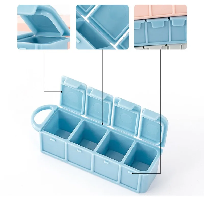 

Pill Box Tablet Organizer Medicine Case Dispenser 4/5 Grids Splitters Pill Storage Container Portable Travel Outdoor Medical Kit