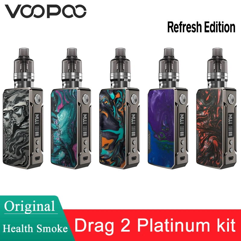 Original VOOPOO Drag 2 Platinum Kit Refresh Edition 177W box mod with 4.5ml PnP Pod Tank fit pnp vm5 coil Vaporizer VS mini | Электроника