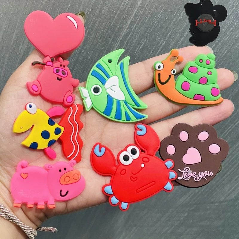 

1PCS PVC Cute Cartoon Fridge Magnetic Sticker Heart Pig Fish Crab Skating Refrigerator Magnets Stationery Toy Birthday Gifts