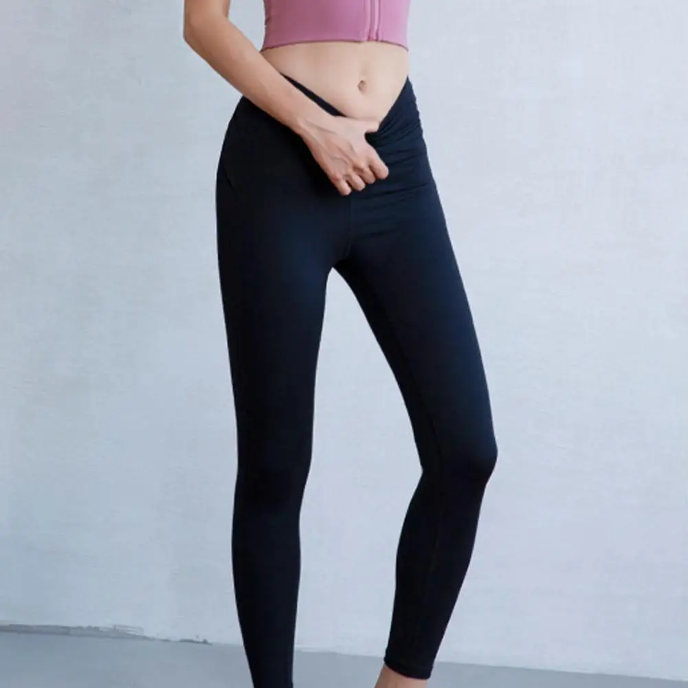 

Women Solid Color Elastic Fitness High Waist Sports Yoga Pants Jogging Trousers