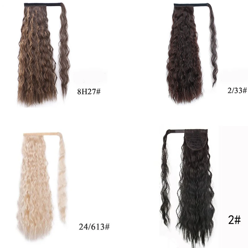Кудрявый шнурок конский хвост Омбре поддельные волосы синтетический афро клип в