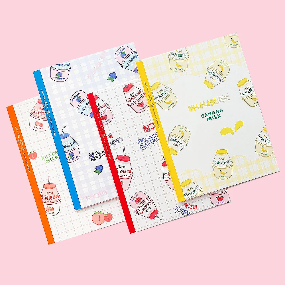 

4Pcs B5 Line Notebooks Set Cute Writing Books School Office Supplies Kawaii Stationery