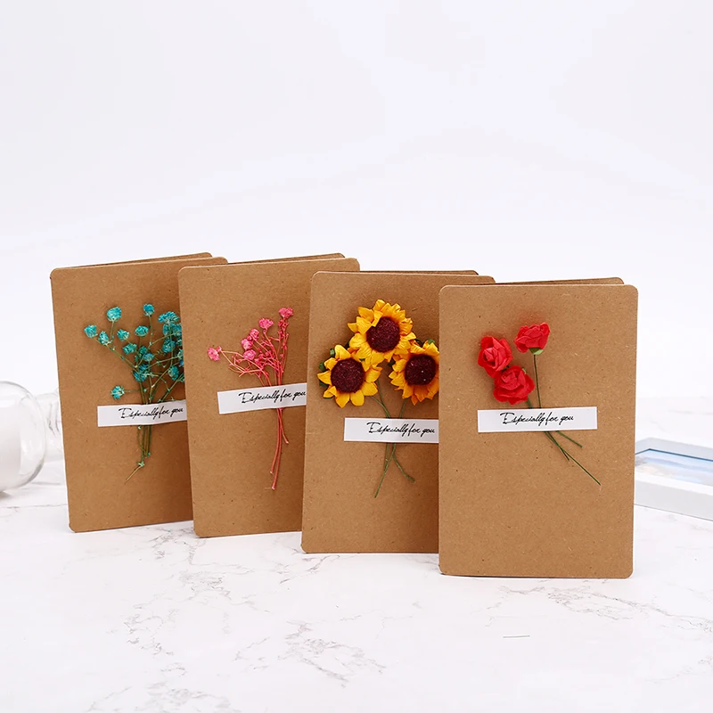 

Dried Flowers Gift Birthday Invitations Greeting Cards Paper Valentine