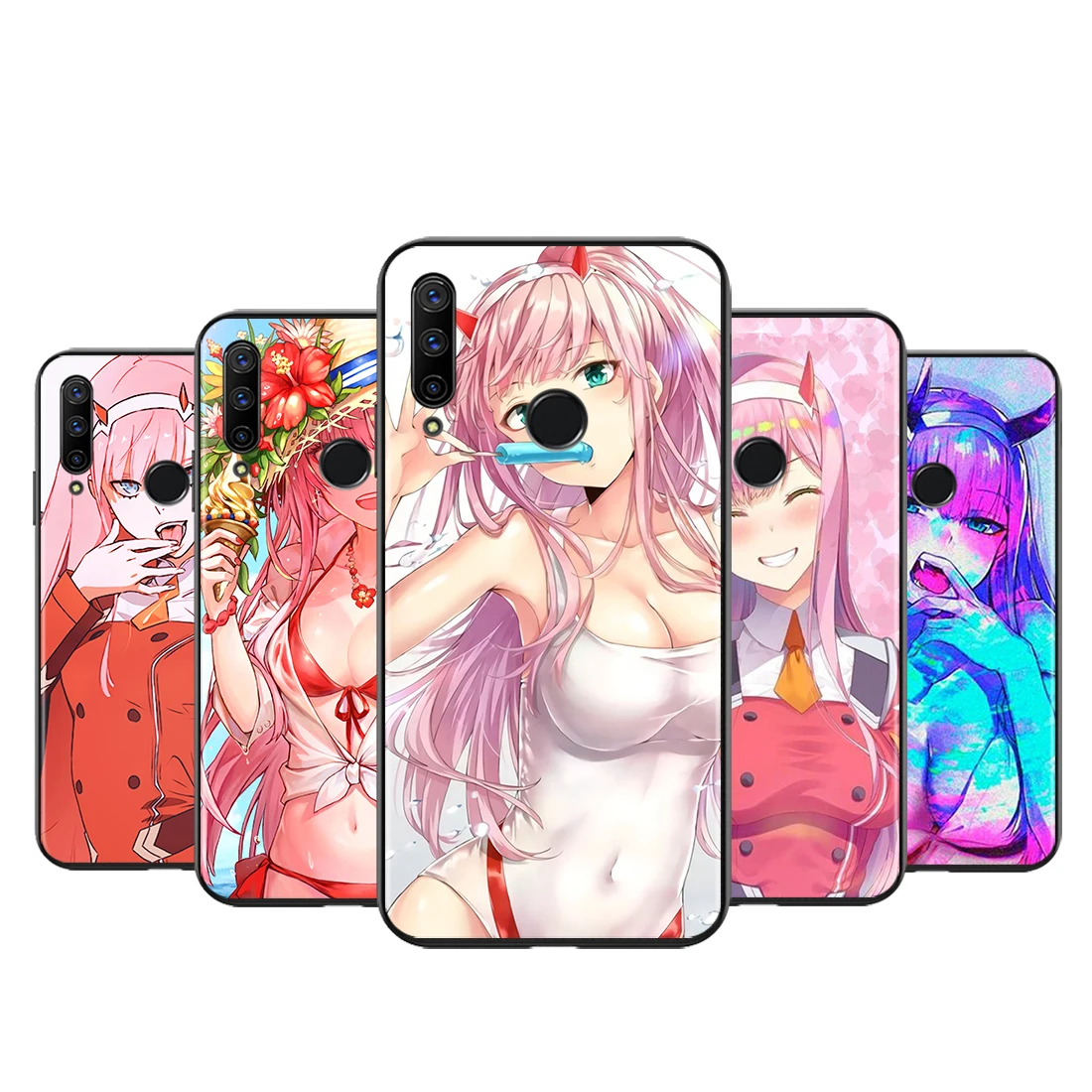 

Anime Darling in the FranXX For HUAWEI Honor 9N 9X 9i 8X 8A 7S 7A 7C Play 3E Pro 2020 Silicone Black Soft Cover Phone Case