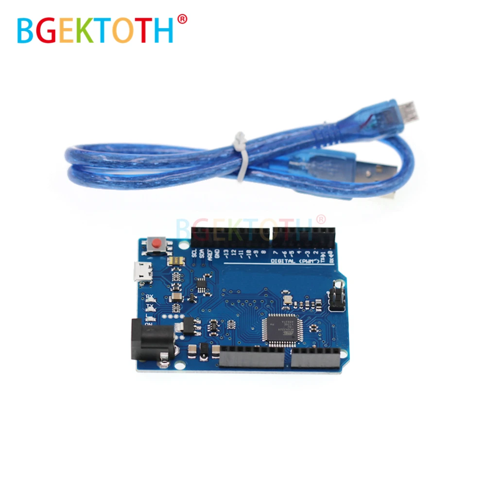 Макетная плата Leonardo R3 с микроконтроллером Atmega32u4 макетная USB кабелем совместима