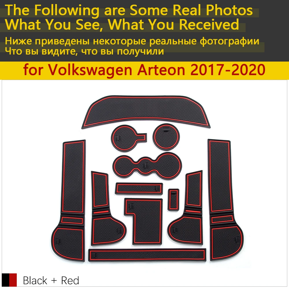 Противоскользящие резиновые чашки подушки двери паз коврик для VW Arteon Volkswagen R Line Passat CC~ аксессуары коврик для телефона