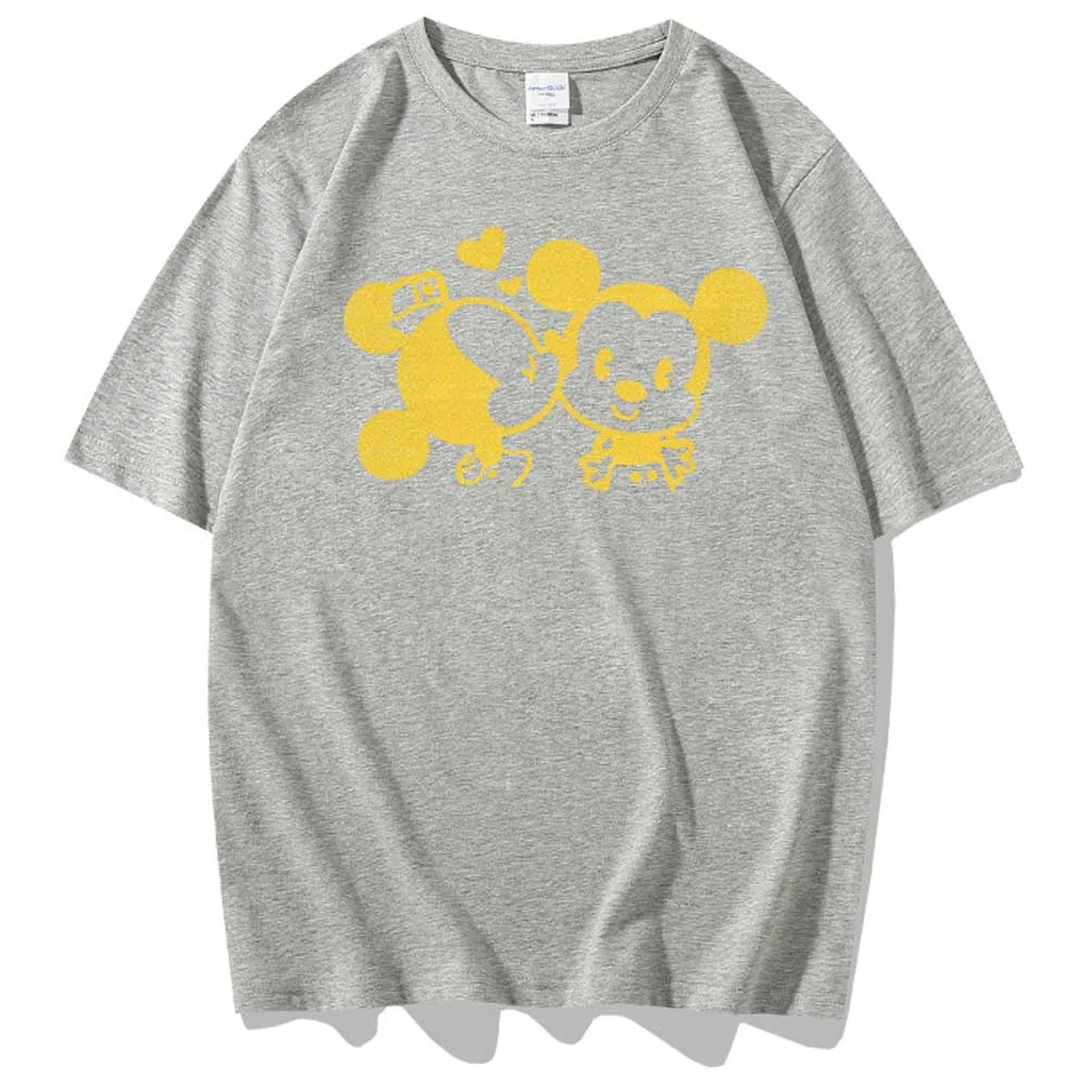 Женская футболка с принтом героев мультфильма Поцелуй Микки Мауса 10 цветов |