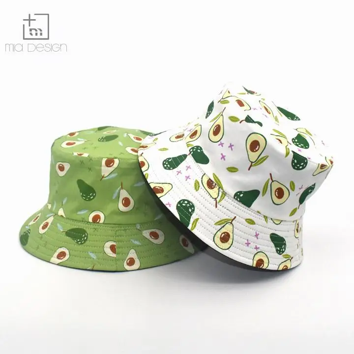 

Женская и мужская летняя Панама с принтом авокадо
