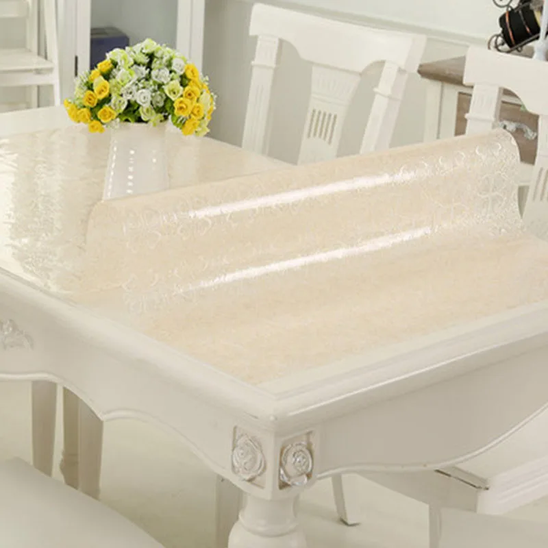 Водонепроницаемая скатерть из ПВХ с золотым узором подкладка для кухни