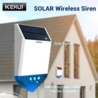 Беспроводная уличная стробоскоп KERUI 433 МГц, сирена на солнечной батарее, светодиодный мигающий сигнал ответа, водонепроницаемая сирена 110 дБ для системы сигнализации