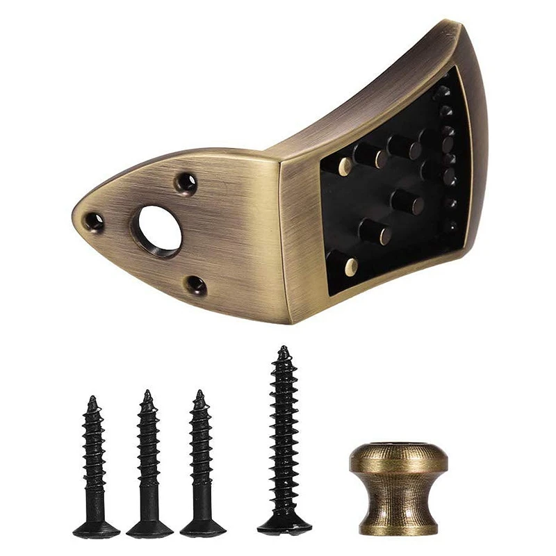 Zinc Alloy Triple-cornered Mandolin Tailpiece with 4Pcs Screws Strap Buttons Cap for Musical Instrument Bronze Color | Спорт и
