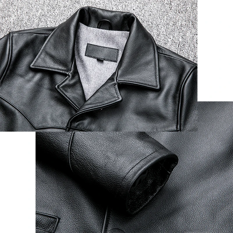 Новая Натуральная мужская куртка 2020 длинный приталенный костюм с отложным