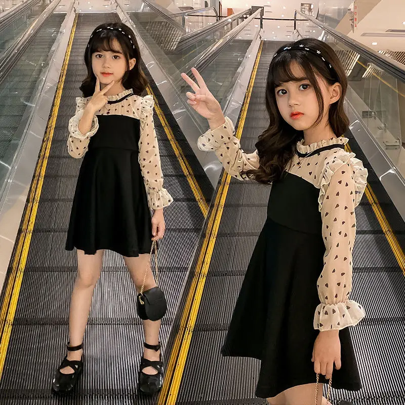 Платье для девочек платье в стиле пэчворк длинное вечернее Детский костюм с