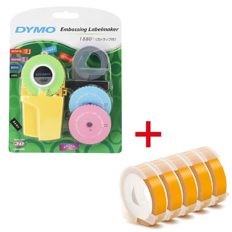 Package F Dymo 1880 руководство по изготовлению этикеток для 9 мм(3/8 '') 3D тиснение пластиковых пвх этикеток для Dymo DIY ручной принтер этикеток - Цвет: Package F