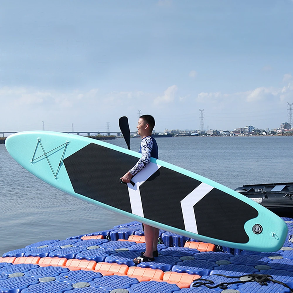 

2022 Mint Green 10'5" Inflatable SUP Paddle Boards 320cm Sup Board Folding Surfboard Surf Ski Stand ISUP Paddle for Water Sport