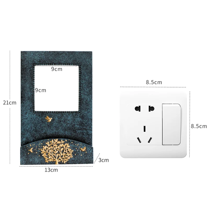 

Resin Wall Decor Socket Switch Protection Cover Creative Mobile Phone Charge Holder Switch Wall Frame Light Switch Cover K888