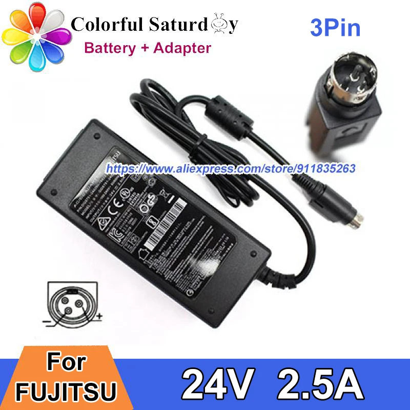 Оригинал для FUJITSU GPE651-24250W адаптер переменного тока 24 В 2 5 А 60 Вт DJ-240250-SA зарядное