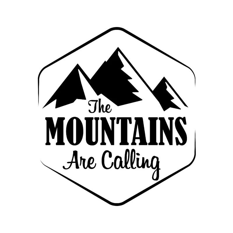 

personality Creativity The MOUNTAINS Are Calling Exquisite Vinyl Car Sticker Vivid Window Decal Sunscreen waterproof 16cmX14cm