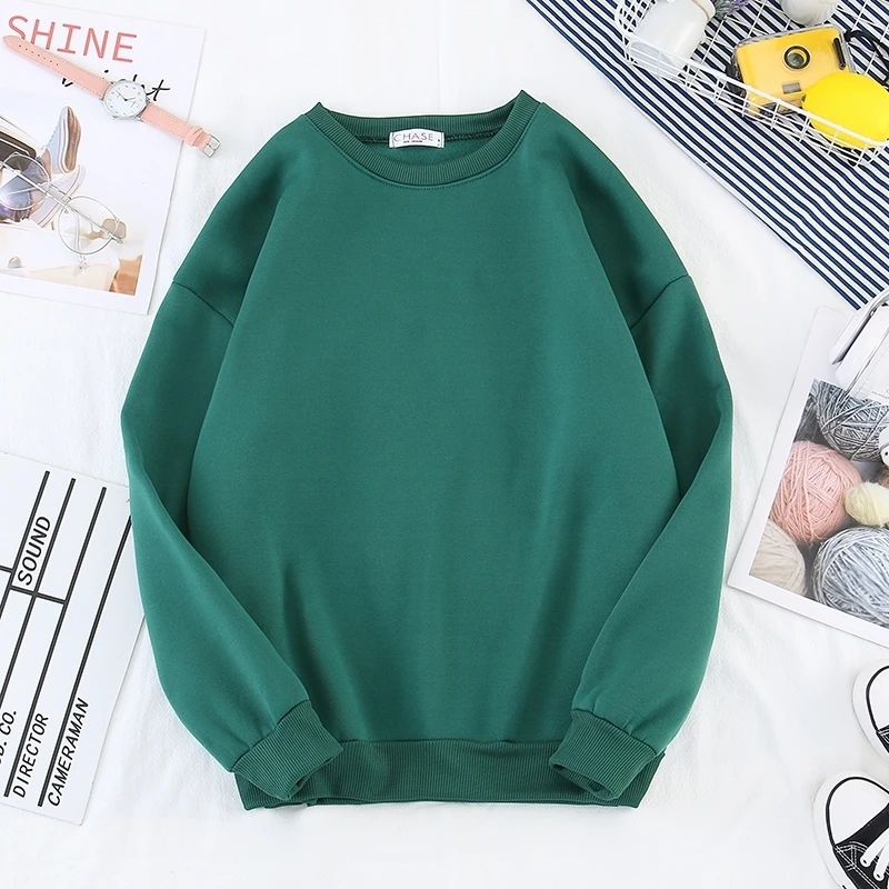 Basic Hoodies For Women Streetwear Female Spring Autumn Solid Colour Hoodies Casual Sweatshirt New Hip Pop Tops