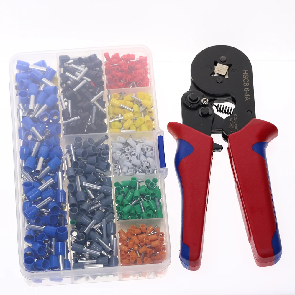 6-4A-800Pcs-Kit 800 набор инструментов для обжима проводов AWG 10-22 Клеммные Соединители муфты контракторы наконечник щипцы плоскогубцы для зачистки проводов проекты - Цвет: 6-4A-800Pcs-Kit