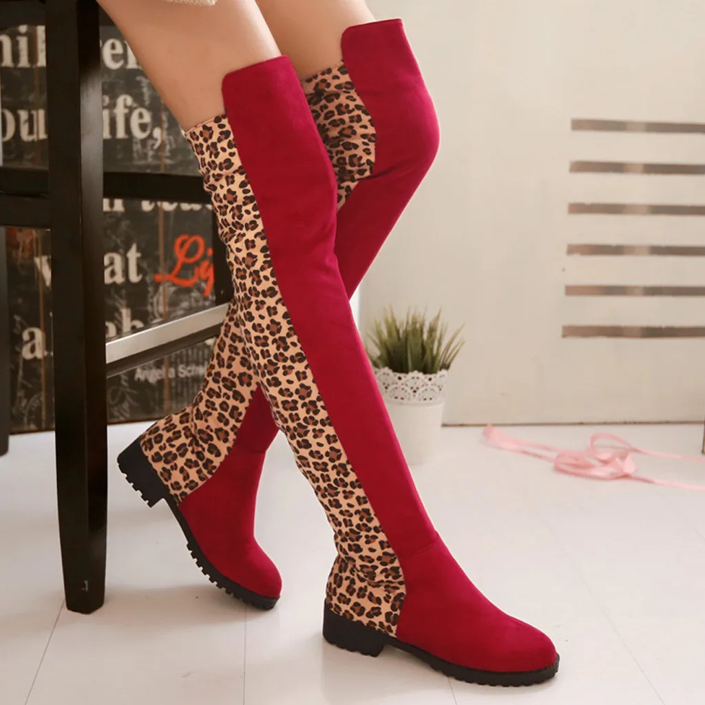 

2019 Women Over The Knee High Boots Flat With Heels Winter Shoes Round Toe Sexy Elastic Fabric Women Boots Size 35-43 828