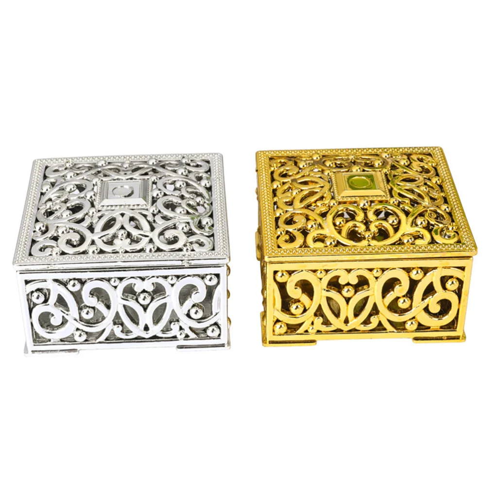 

24PCS Hollow Out Flower Pattern Gift Boxes Square Mini Candy Boxes Packaging Case Party Favors (Golden)