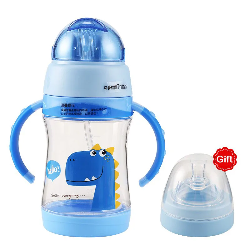 PP-6028 Blue 320 мл, детская соломенная чашка для кормления, Тритан, чашка для молока, портативная бутылка для горячей воды, кружка для путешествий, тренировочная чашка, обучающая чашка, чашка для питья - Цвет: PP-6028 Blue